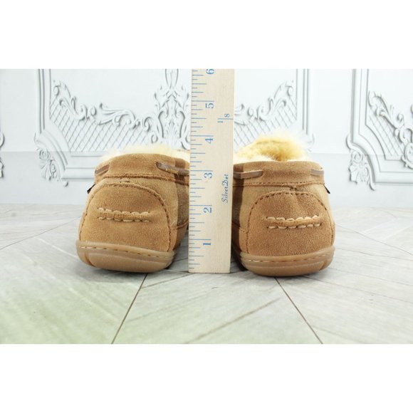 LL Bean Brown Suede Slip On Wicked Good Original Moccasin Slippers 11 Wide - Picture 8 of 9